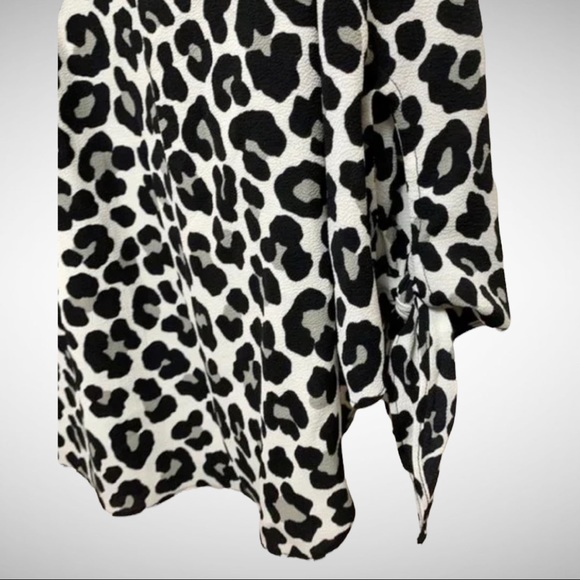 Michael Kors Basics Leopard Print Blouse Black/Grey/White S - Picture 4 of 12